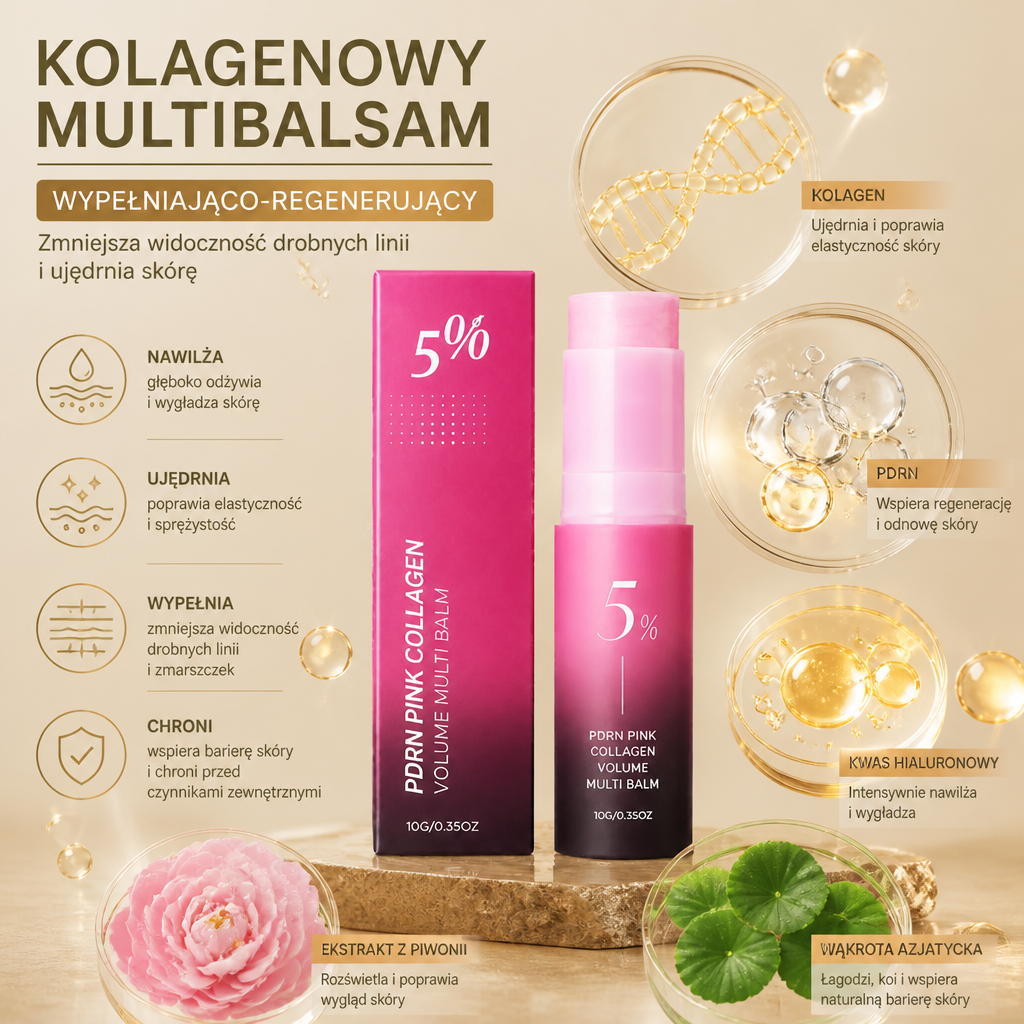 Kolagenowy Multibalsam Wypełniająco-Regenerujący – Zmniejsza Widoczność Drobnych Linii i Ujędrnia Skórę