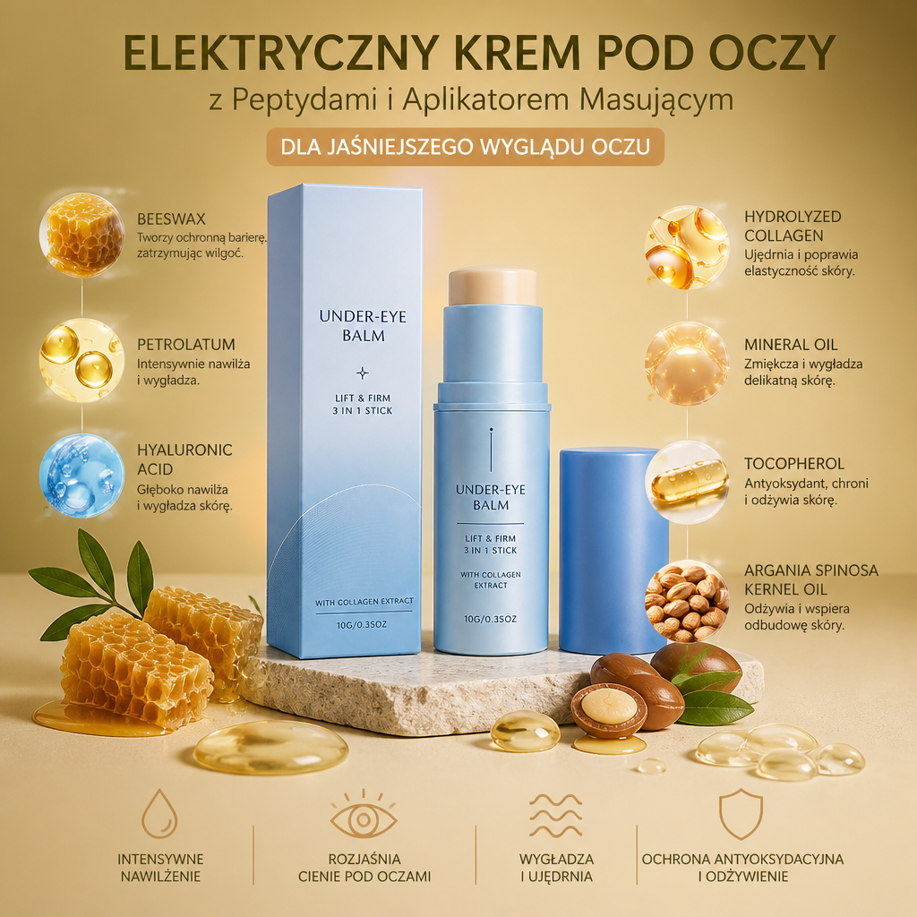 Nawilżający Kolagenowy Balsam pod Oczy w Sztyfcie dla Gładkiego i Odświeżonego Wyglądu Oczu