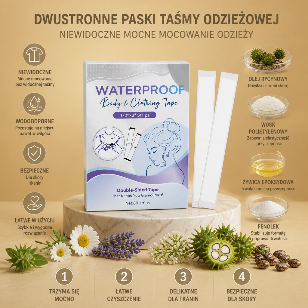 Dwustronne Paski Taśmy Odzieżowej – Niewidoczne Mocne Mocowanie Odzieży