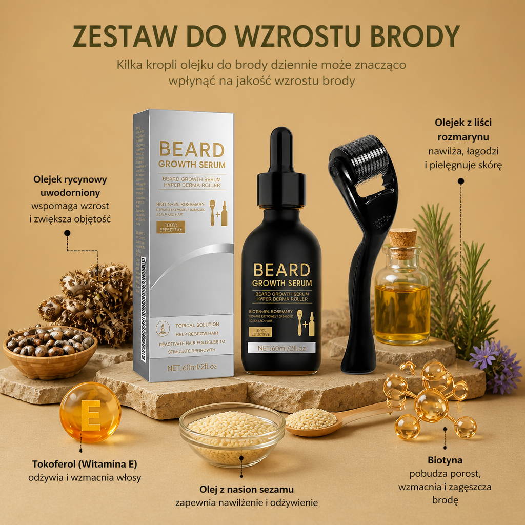 Odżywczy Zestaw Olejku do Brody – Zmiękcza i Podkreśla Zarost