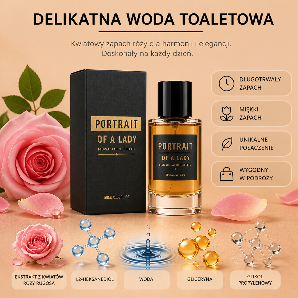Delikatna Woda Toaletowa z Różą – Subtelny Kwiatowy Zapach dla Codziennej Elegancji