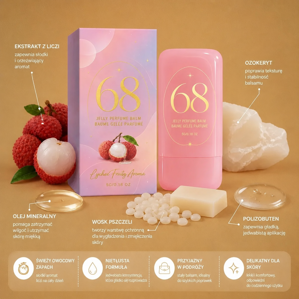 Balsam Perfumowany w Sztyfcie z Liczi – Świeży Owocowy Zapach do Szybkiego Odświeżenia w Podróży