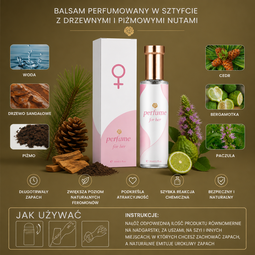 Balsam Perfumowany w Sztyfcie z Drzewnymi i Piżmowymi Nutami – Długotrwały Zapach Kieszonkowy