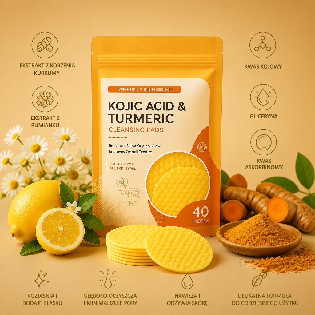 Płatki Oczyszczające z Kurkumą i Kwasem Kojowym – Delikatnie Złuszczają i Rozjaśniają Skórę