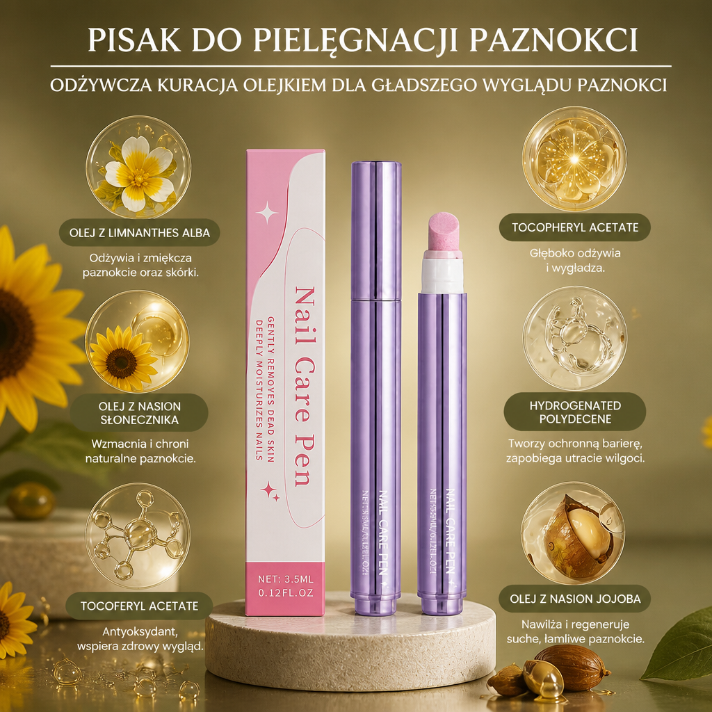 Pisak do pielęgnacji paznokci – odżywcza kuracja olejkiem dla gładszego wyglądu paznokci