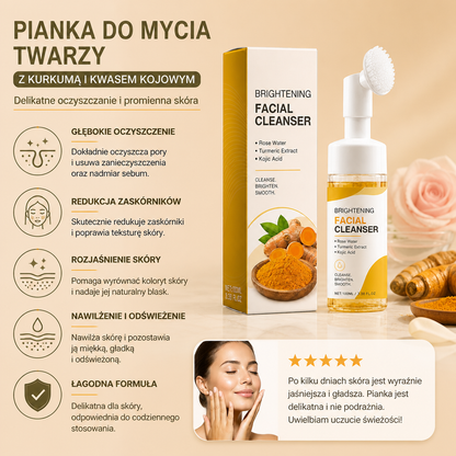 Pianka Do Mycia Twarzy Z Kurkumą I Kwasem Kojowym – Delikatne Rozjaśniające Oczyszczanie