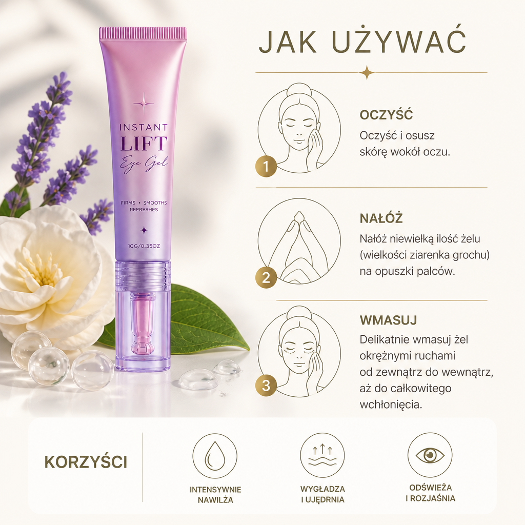 Nawilżający Żel Pod Oczy Z Kolagenem Dla Gładkiego I Odświeżonego Wyglądu Okolic Oczu