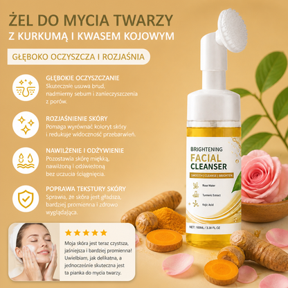 Żel Do Mycia Twarzy Z Kurkumą I Kwasem Kojowym – Głęboko Oczyszczająca I Rozjaśniająca Pianka