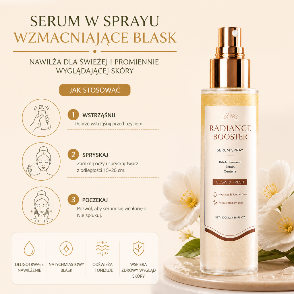 Serum W Sprayu Wzmacniające Blask – Nawilża Dla Świeżej I Promiennie Wyglądającej Skóry