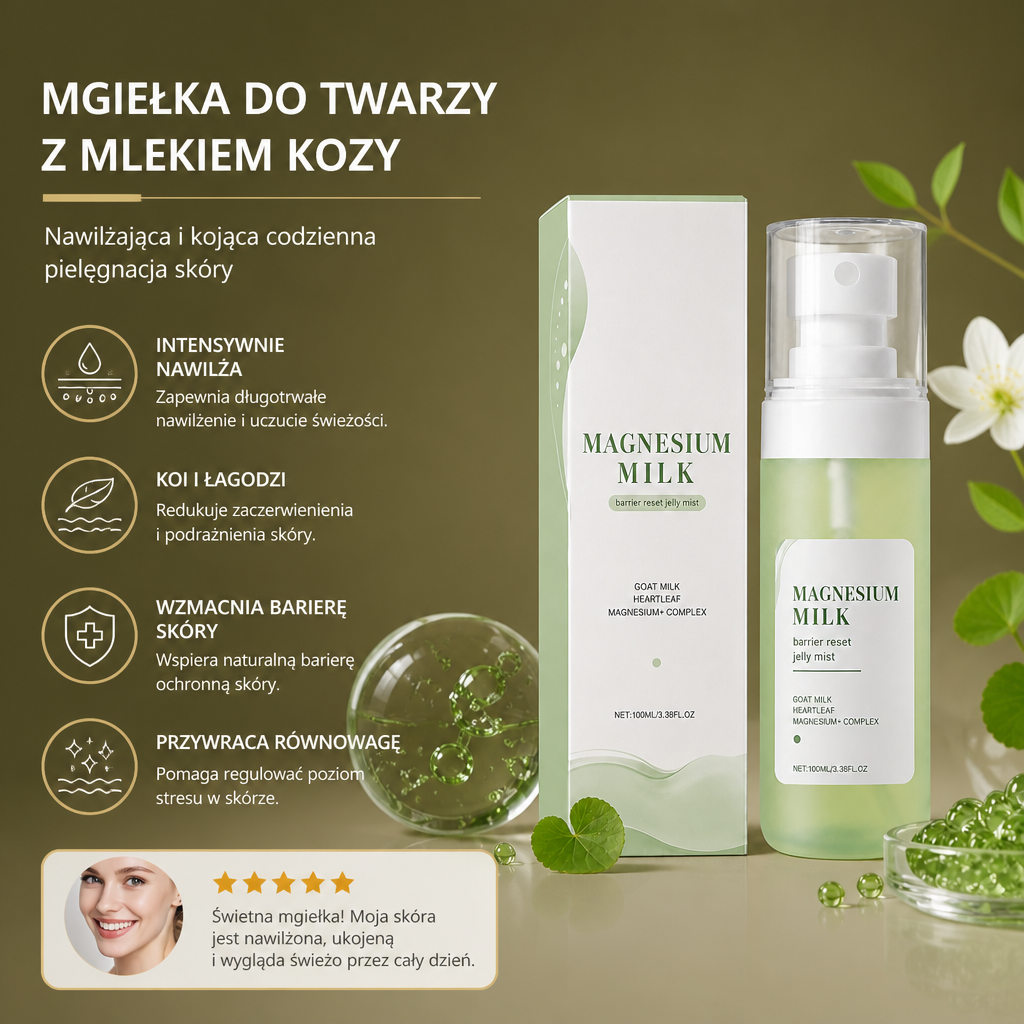 Mgiełka Do Twarzy Z Mlekiem Kozy – Nawilżająca I Kojąca Codzienna Pielęgnacja Skóry