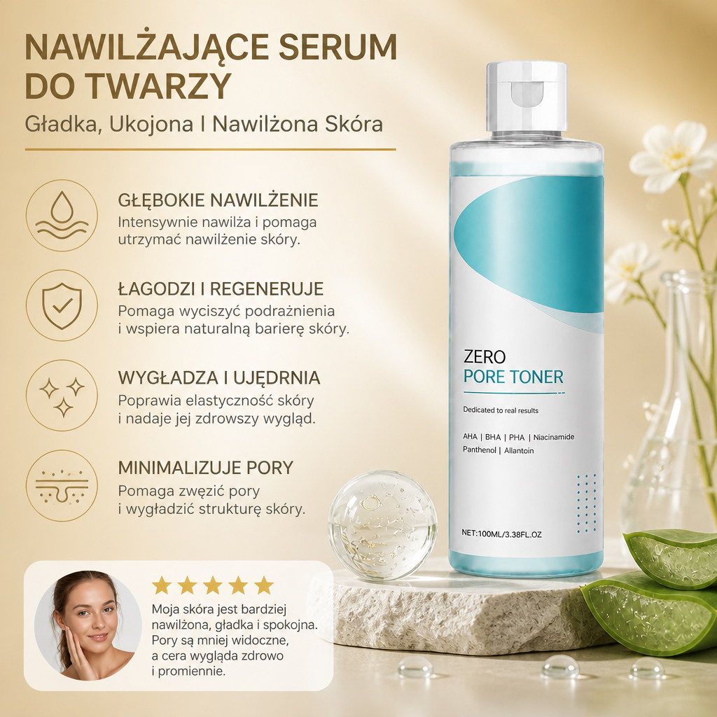 Nawilżające Serum Do Twarzy Z Wieloma Kwasami – Gładka, Ukojona I Nawilżona Skóra