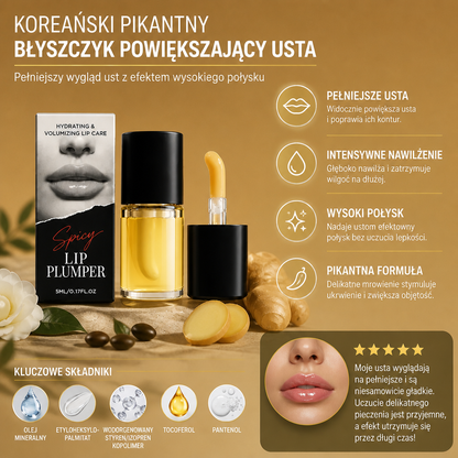 Koreański Pikantny Błyszczyk Powiększający Usta – Pełniejszy Wygląd Ust Z Efektem Wysokiego Połysku