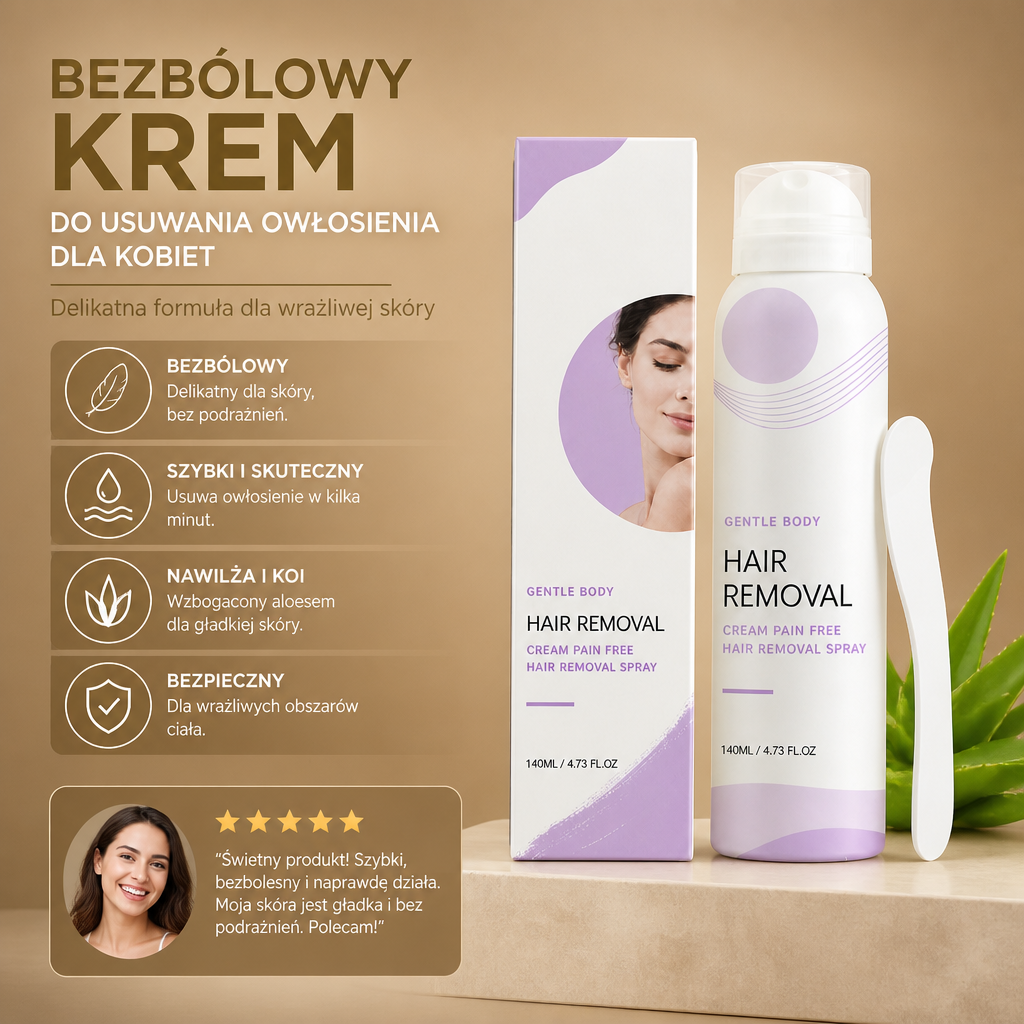Bezbólowy Krem Do Usuwania Owłosienia Dla Kobiet – Delikatna Formuła Dla Wrażliwej Skóry