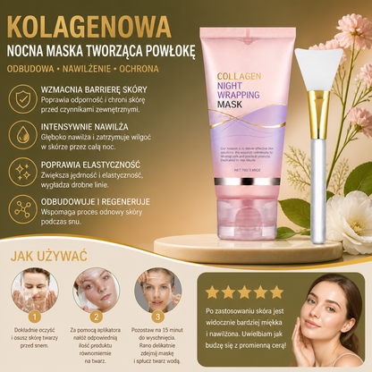 Koreańska Kolagenowa Nocna Maska Tworząca Powłokę