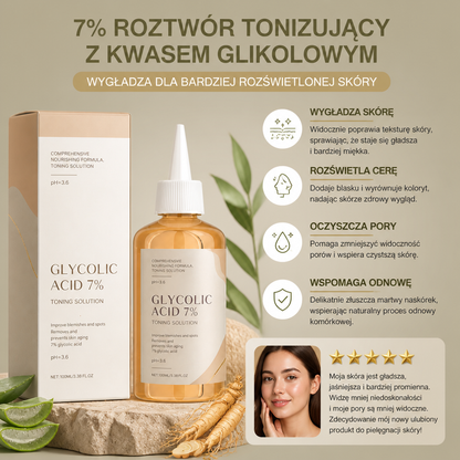 7% Roztwór Tonizujący Z Kwasem Glikolowym – Wygładza Dla Bardziej Rozświetlonej Skóry