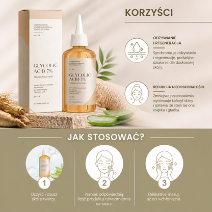 7% Roztwór Tonizujący Z Kwasem Glikolowym – Wygładza Dla Bardziej Rozświetlonej Skóry