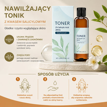 Nawilżający Tonik Z Kwasem Salicylowym – Gładka I Czysto Wyglądająca Skóra