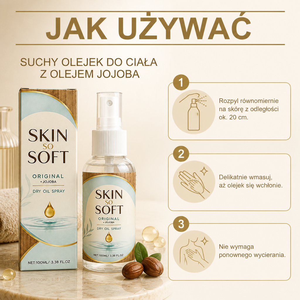 Suchy Olejek Do Ciała Z Olejem Jojoba – Lekkie Nawilżenie Dla Jedwabiście Gładkiej Skóry