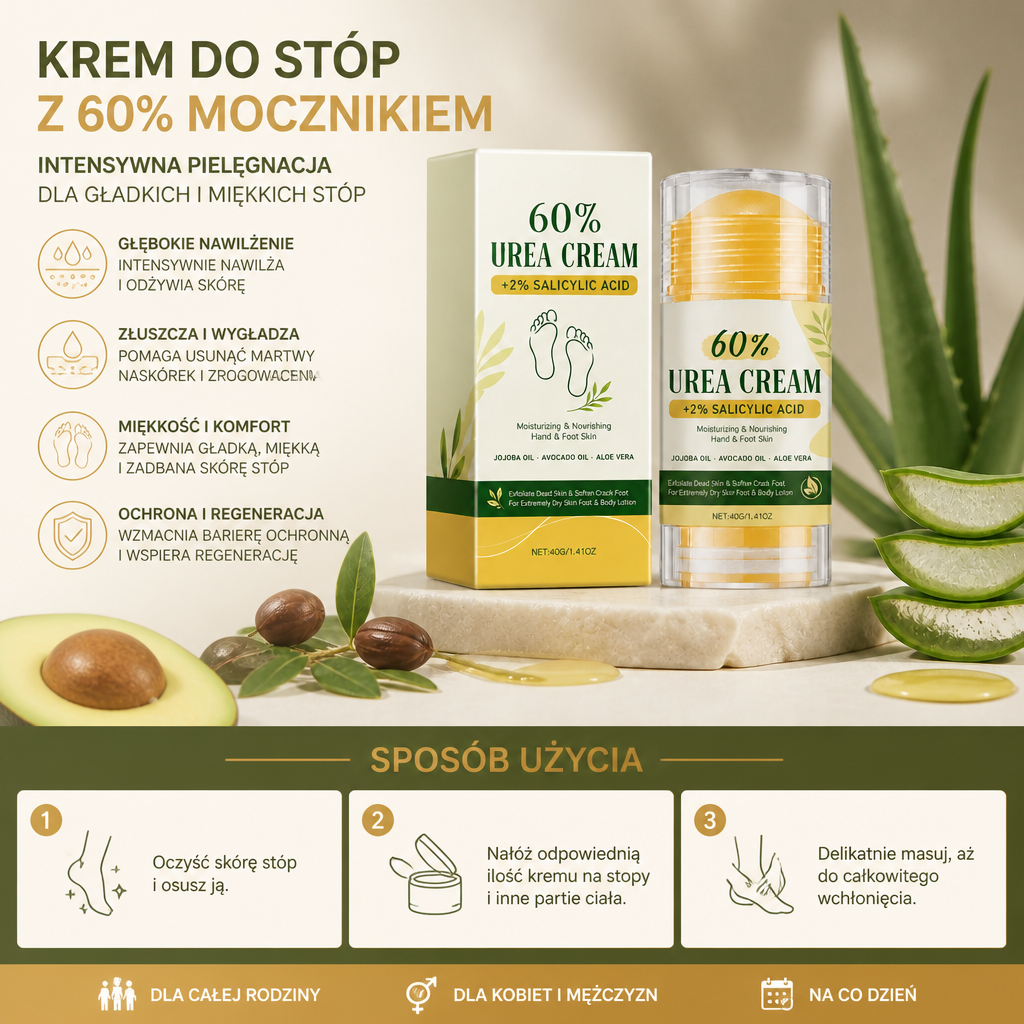 Krem Do Stóp Z 60% Mocznikem – Intensywna Pielęgnacja Dla Gładkich I Miękkich Stóp