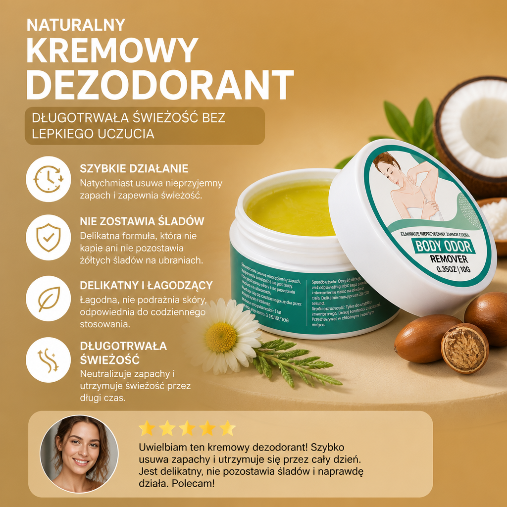 Naturalny Kremowy Dezodorant – Długotrwała Świeżość Bez Lepkiego Uczucia