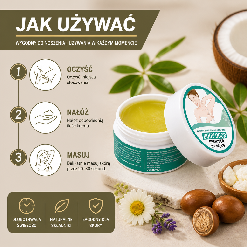 Naturalny Kremowy Dezodorant – Długotrwała Świeżość Bez Lepkiego Uczucia
