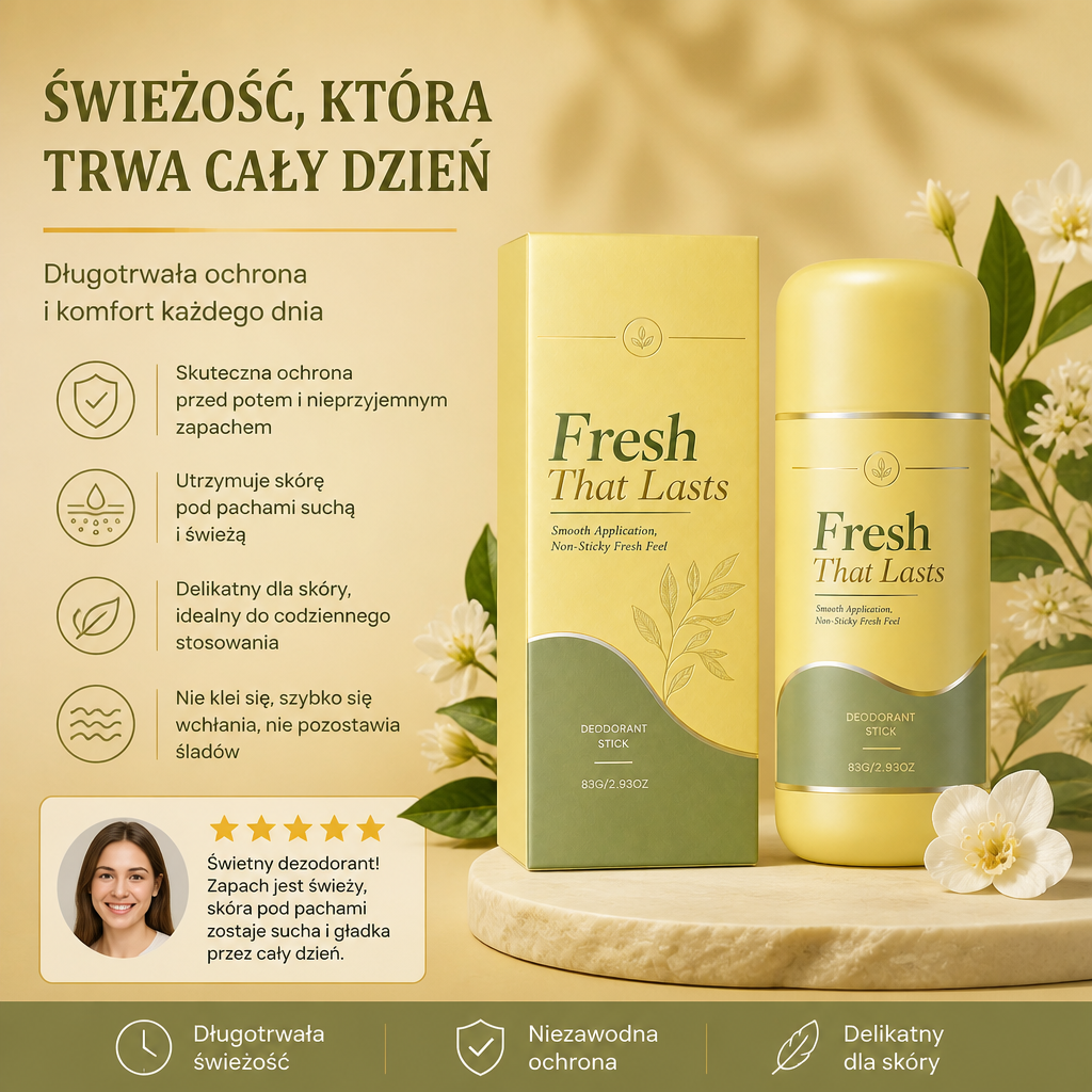 Długotrwały Sztyft Dezodorujący Dla Świeżej, Suchej I Komfortowej Skóry Pod Pachami