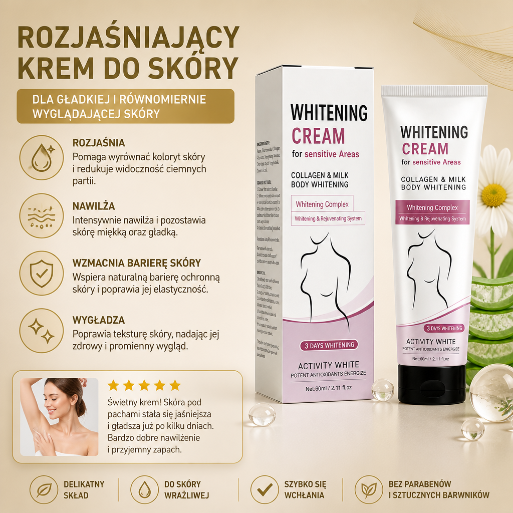 Rozjaśniający Krem Do Skóry Pod Pachami – Nawilżająca Pielęgnacja Dla Gładkiej I Równomiernie Wyglądającej Skóry