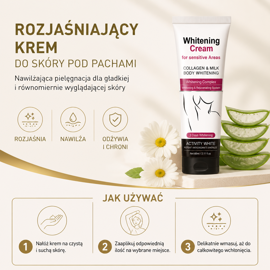 Rozjaśniający Krem Do Skóry Pod Pachami – Nawilżająca Pielęgnacja Dla Gładkiej I Równomiernie Wyglądającej Skóry