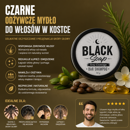 Czarne Odżywcze Mydło Do Włosów W Kostce – Delikatne Oczyszczanie I Pielęgnacja Skóry Głowy