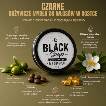Czarne Odżywcze Mydło Do Włosów W Kostce – Delikatne Oczyszczanie I Pielęgnacja Skóry Głowy