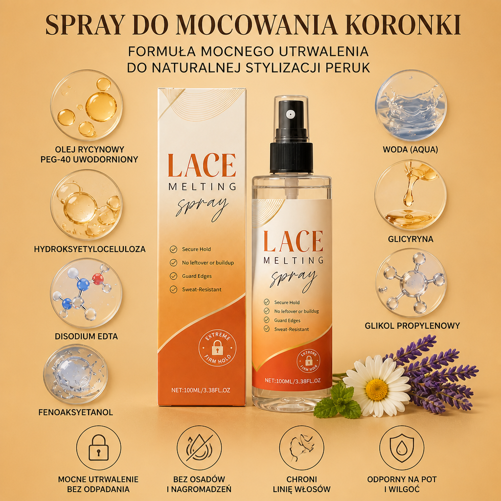 Spray Do Mocowania Koronki – Formuła Mocnego Utrwalenia Do Naturalnej Stylizacji Peruk