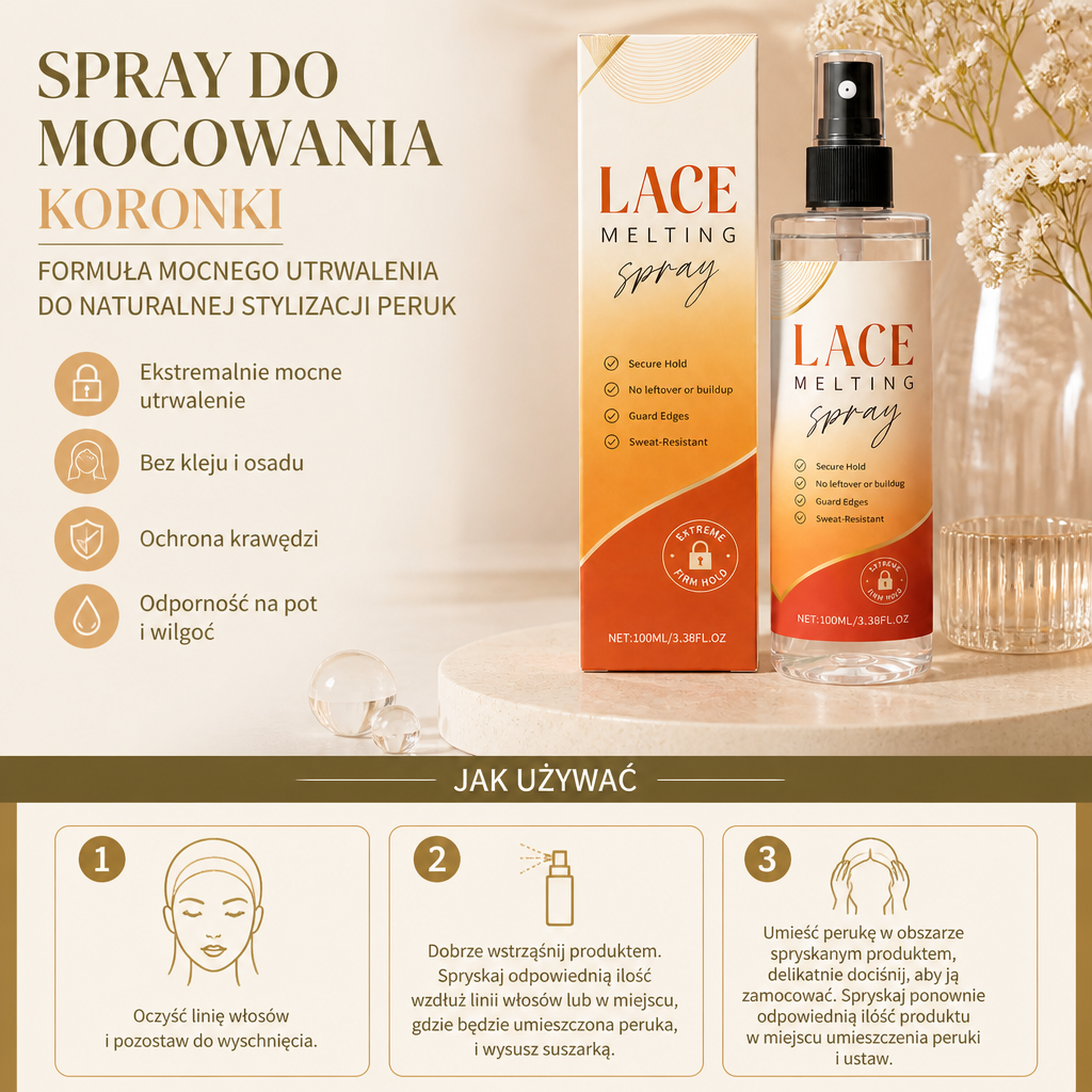 Spray Do Mocowania Koronki – Formuła Mocnego Utrwalenia Do Naturalnej Stylizacji Peruk