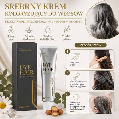 Srebrny Krem Koloryzujący Do Włosów – Długotrwała Koloryzacja W Chłodnym Odcieniu