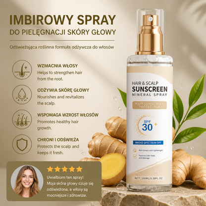 Imbirowy Spray Do Pielęgnacji Skóry Głowy – Odświeżająca Roślinna Formuła Odżywcza Do Włosów