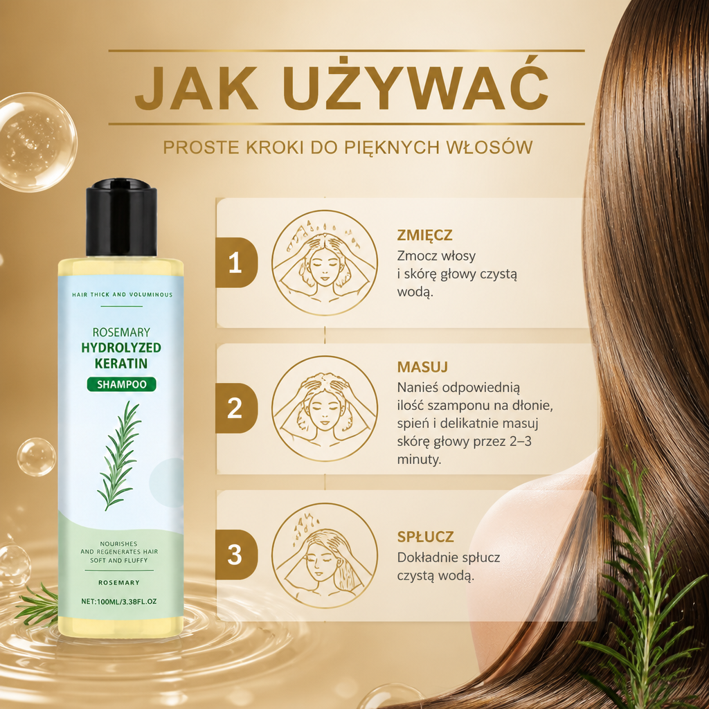 Szampon Regenerujący Do Włosów Z Rozmarynem I Keratyną – Nawilżająca Formuła Dla Gładkich Włosów