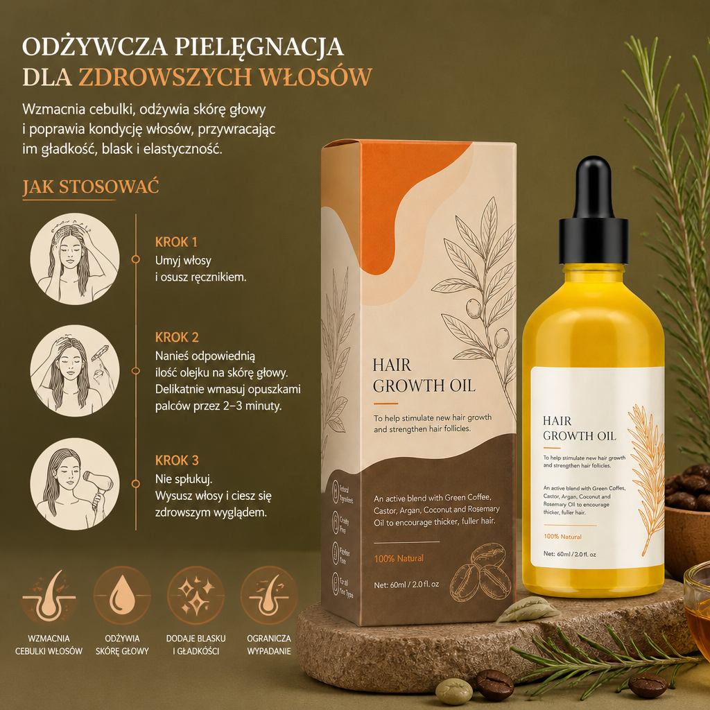Olejek Do Włosów Z Rozmarynem – Odżywcza Formuła Do Pielęgnacji Skóry Głowy Dla Gładkich Włosów