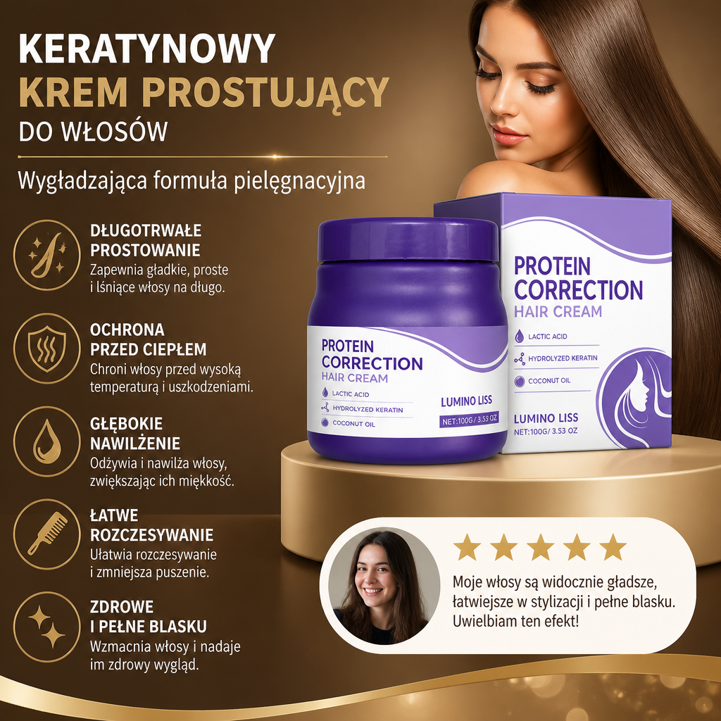 Keratynowy Krem Prostujący Do Włosów – Wygładzająca Formuła Pielęgnacyjna