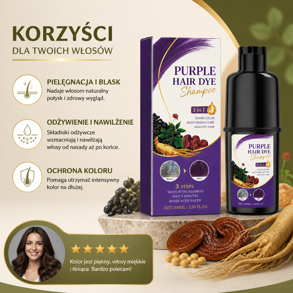 Szampon Koloryzujący Z Polygonum Multiflorum – Odżywcza Pielęgnacja Koloru Włosów