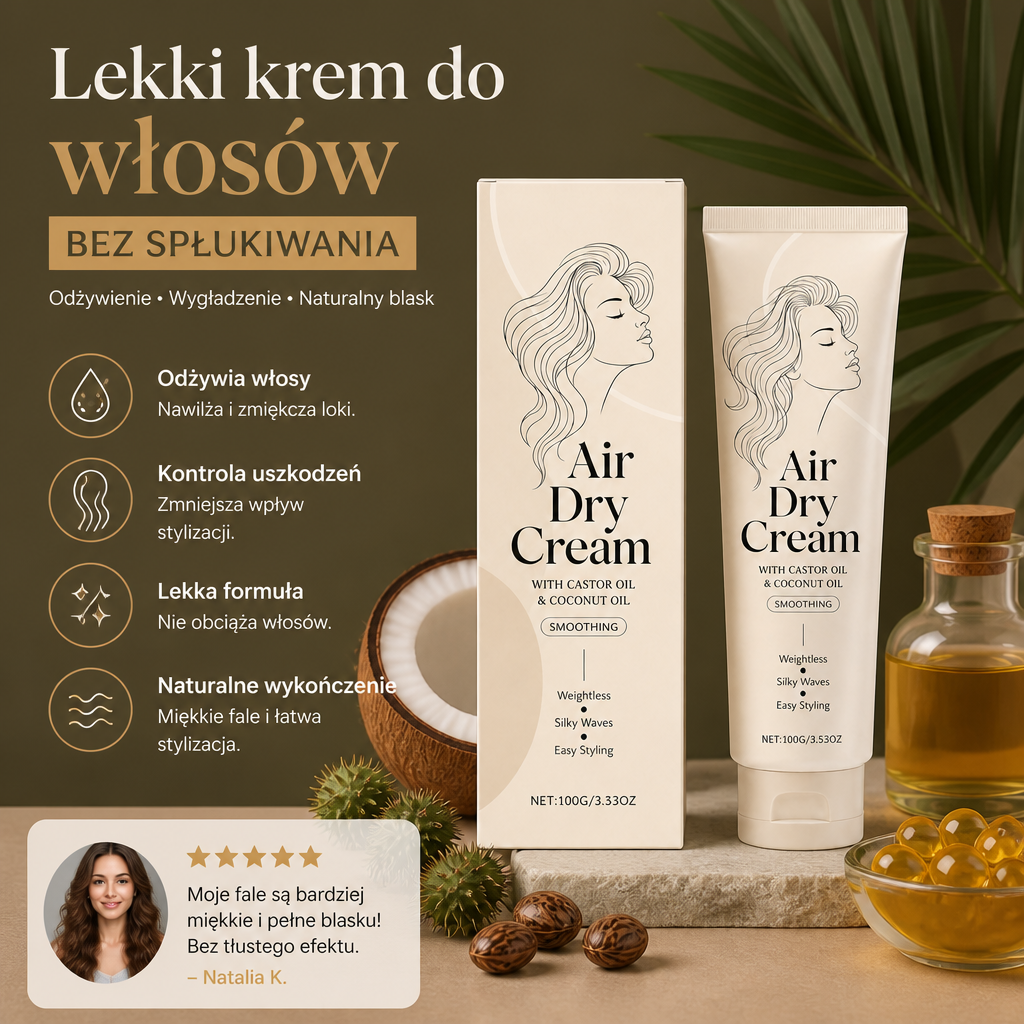 Krem Do Włosów Bez Suszenia – Lekka Odżywcza Stylizacja Dla Miękkich Fal