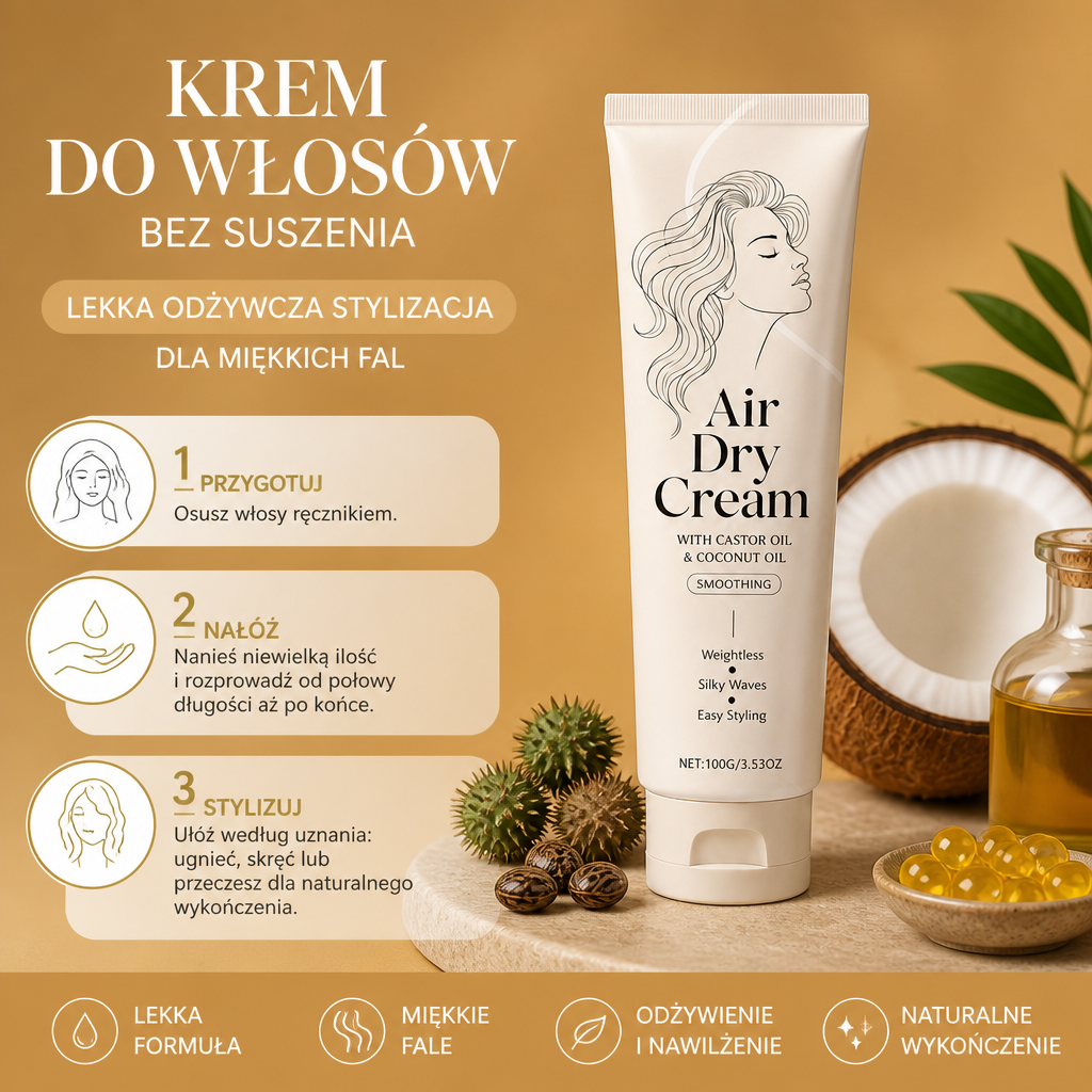 Krem Do Włosów Bez Suszenia – Lekka Odżywcza Stylizacja Dla Miękkich Fal