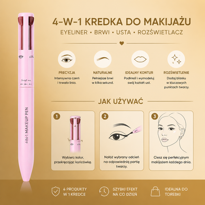 4-w-1 Kredka do Makijażu – Eyeliner, Rozświetlacz, Konturówka do Ust i Brwi