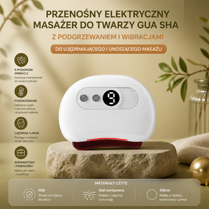 Przenośny Elektryczny Masażer Do Twarzy Gua Sha – Urządzenie Z Podgrzewaniem I Wibracjami Do Ujędrniającego I Unoszącego Masażu