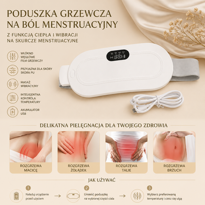 Poduszka Grzewcza Na Ból Menstruacyjny & Masażer Brzucha Z Funkcją Ciepła I Wibracji Na Skurcze Menstruacyjne