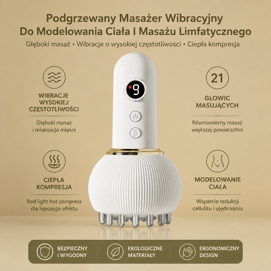 Podgrzewany Masażer Wibracyjny Do Modelowania Ciała I Masażu Limfatycznego