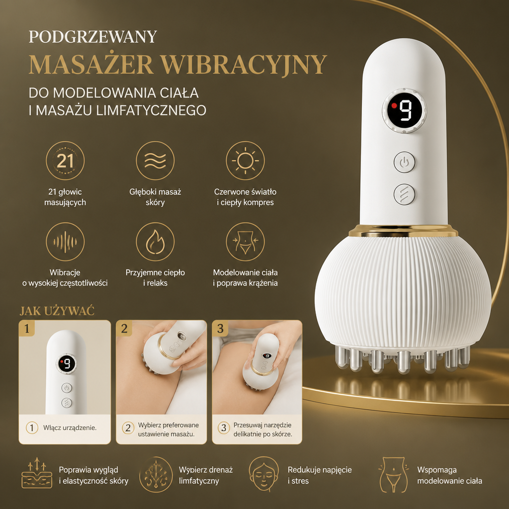 Podgrzewany Masażer Wibracyjny Do Modelowania Ciała I Masażu Limfatycznego
