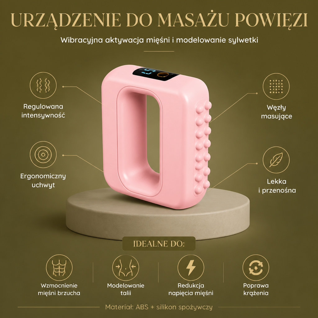 Urządzenie do masażu powięzi – wibracyjna aktywacja mięśni i modelowanie sylwetki brzucha, talii i całego ciała