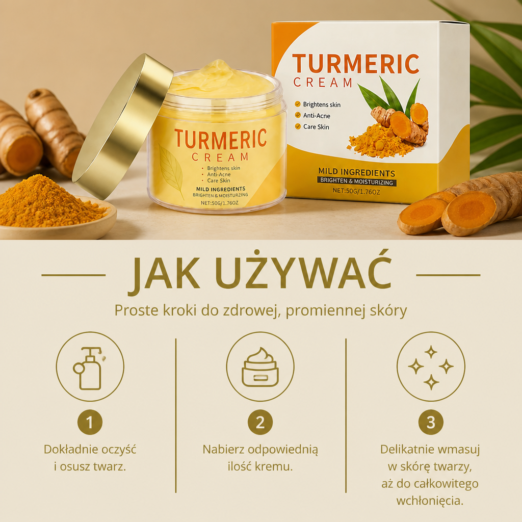 Krem do Twarzy z Kurkumą – Odżywcze Nawilżenie dla Gładkiej i Promiennie Wyglądającej Skóry