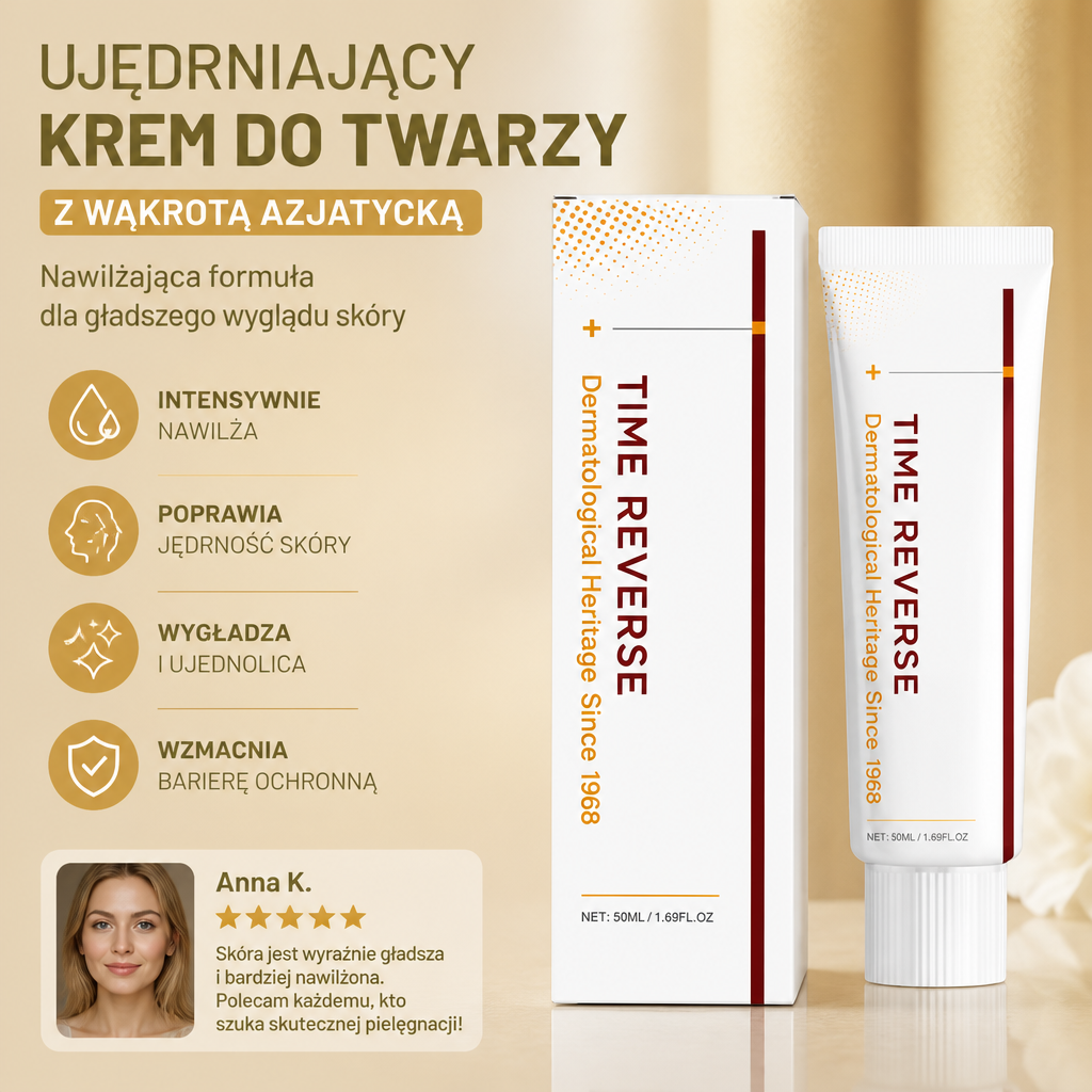 Ujędrniający krem do twarzy z wąkrotą azjatycką – Nawilżająca formuła dla gładszego wyglądu skóry