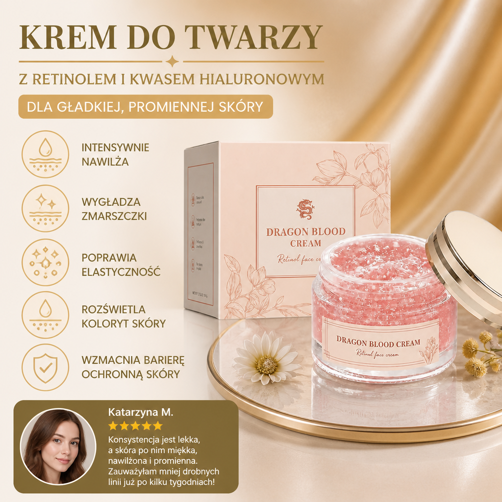 Krem do Twarzy z Retinolem i Kwasem Hialuronowym dla Gładkiej, Promiennej Skóry