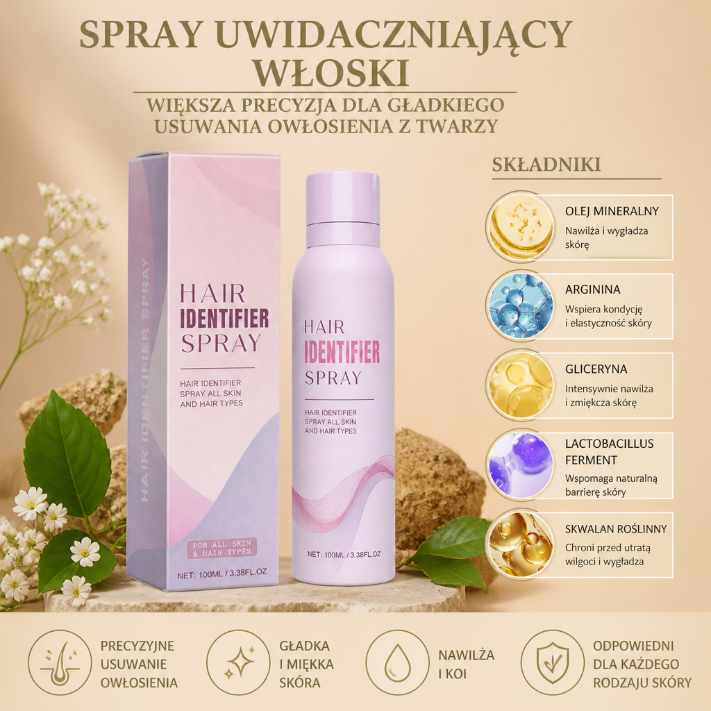 Spray Uwidaczniający Włoski – Większa Precyzja dla Gładkiego Usuwania Owłosienia z Twarzy